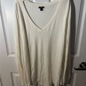 Torrid Off-White V-Neck Top